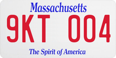 MA license plate 9KT004