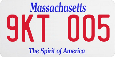 MA license plate 9KT005