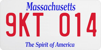 MA license plate 9KT014