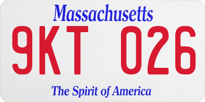 MA license plate 9KT026