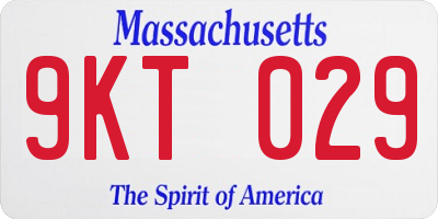 MA license plate 9KT029