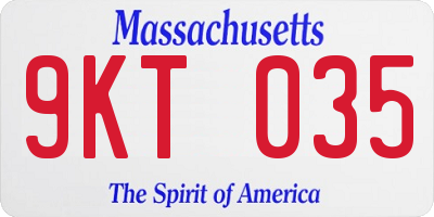 MA license plate 9KT035