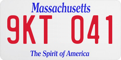 MA license plate 9KT041