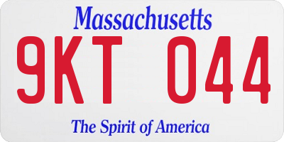 MA license plate 9KT044