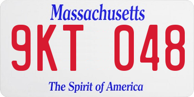 MA license plate 9KT048