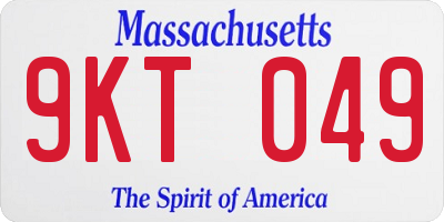 MA license plate 9KT049
