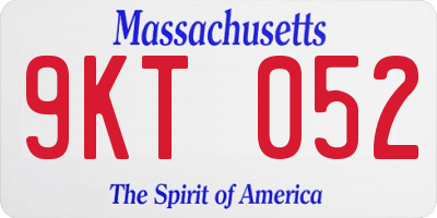 MA license plate 9KT052