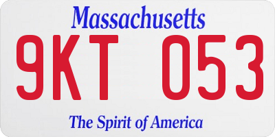 MA license plate 9KT053