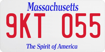 MA license plate 9KT055