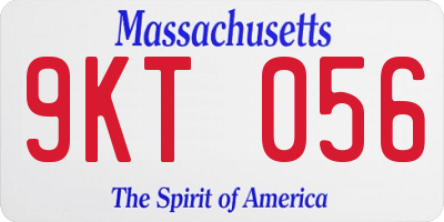 MA license plate 9KT056