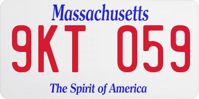 MA license plate 9KT059