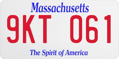 MA license plate 9KT061
