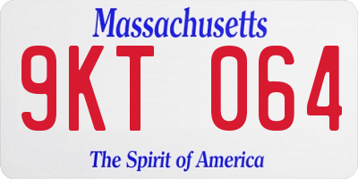 MA license plate 9KT064