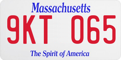 MA license plate 9KT065