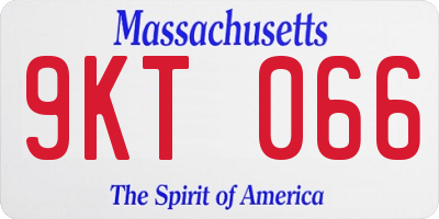 MA license plate 9KT066