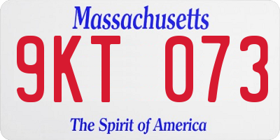 MA license plate 9KT073
