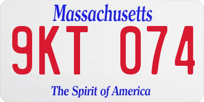 MA license plate 9KT074