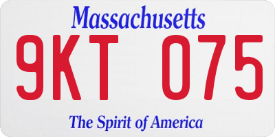 MA license plate 9KT075