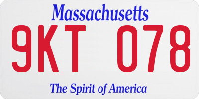 MA license plate 9KT078