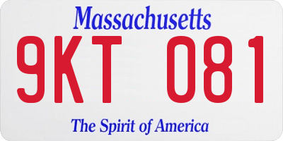 MA license plate 9KT081