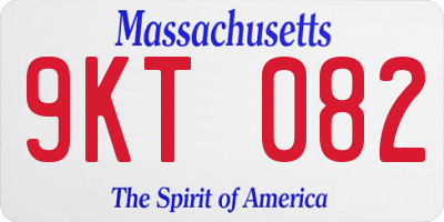 MA license plate 9KT082