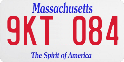 MA license plate 9KT084