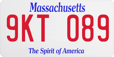 MA license plate 9KT089