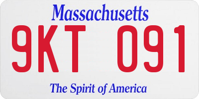 MA license plate 9KT091