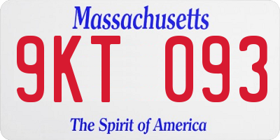 MA license plate 9KT093