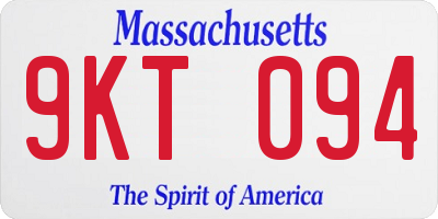 MA license plate 9KT094