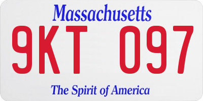 MA license plate 9KT097