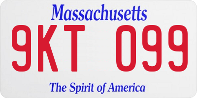 MA license plate 9KT099