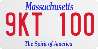 MA license plate 9KT100