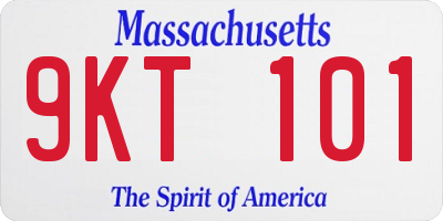 MA license plate 9KT101