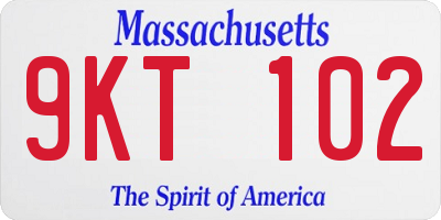 MA license plate 9KT102