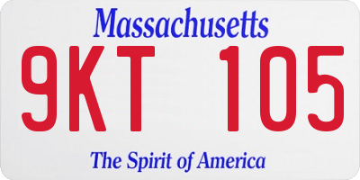MA license plate 9KT105