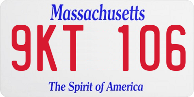 MA license plate 9KT106