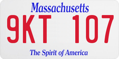 MA license plate 9KT107