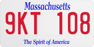 MA license plate 9KT108
