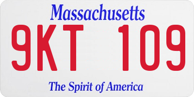 MA license plate 9KT109