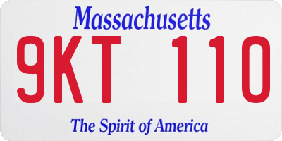 MA license plate 9KT110
