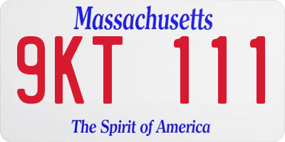 MA license plate 9KT111