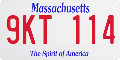 MA license plate 9KT114