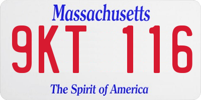MA license plate 9KT116
