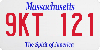 MA license plate 9KT121