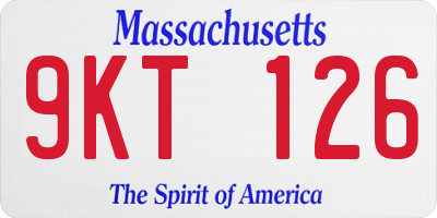 MA license plate 9KT126