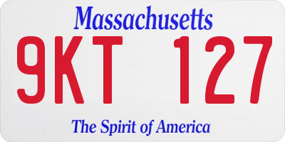 MA license plate 9KT127