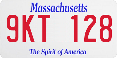 MA license plate 9KT128