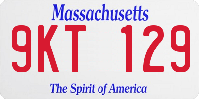 MA license plate 9KT129
