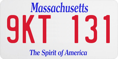MA license plate 9KT131